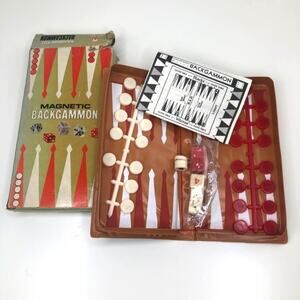 Vintage Magnetic Backgammon Game New